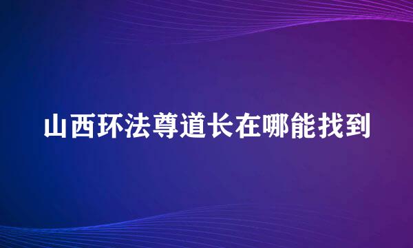 山西环法尊道长在哪能找到