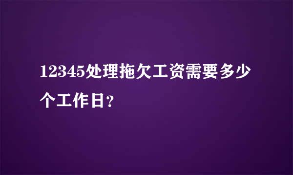 12345处理拖欠工资需要多少个工作日？