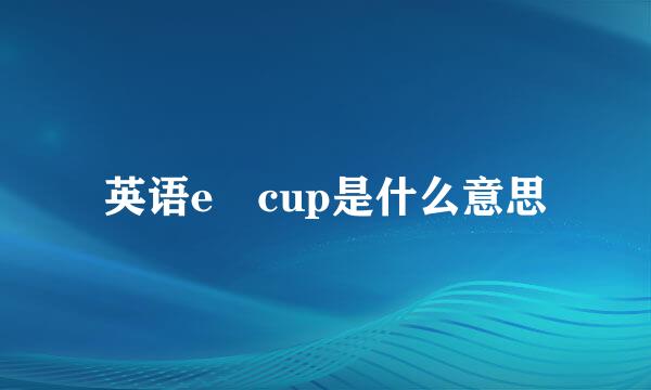 英语e–cup是什么意思