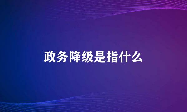 政务降级是指什么