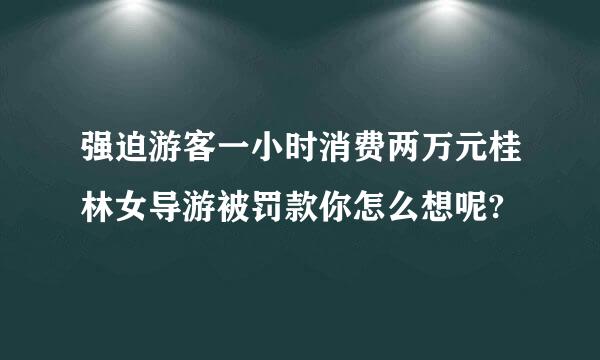 强迫游客一小时消费两万元桂林女导游被罚款你怎么想呢?