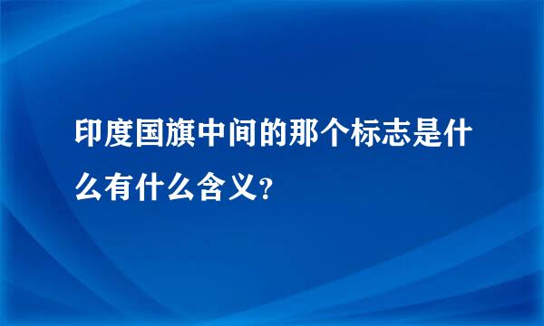 印度国旗中间的那个标志是什么有什么含义？