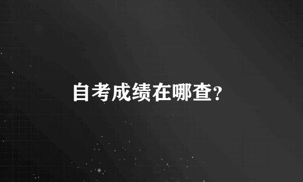 自考成绩在哪查？