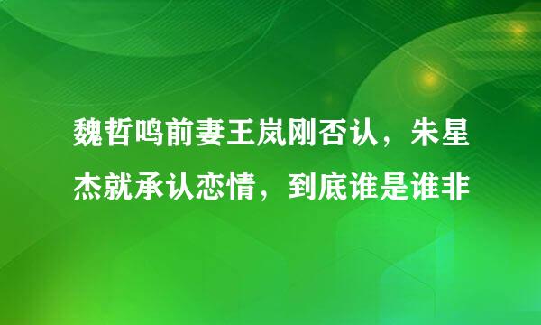 魏哲鸣前妻王岚刚否认，朱星杰就承认恋情，到底谁是谁非