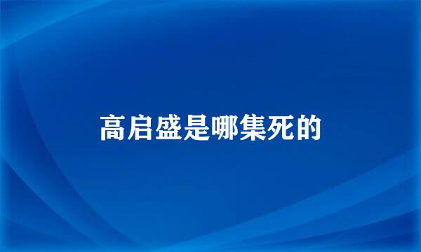 高启盛是哪集死的