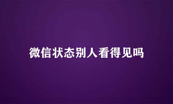 微信状态别人看得见吗