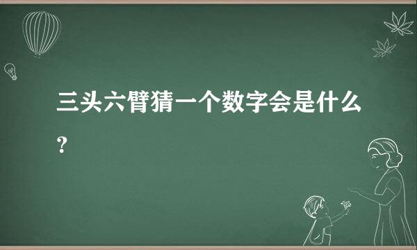 三头六臂猜一个数字会是什么？