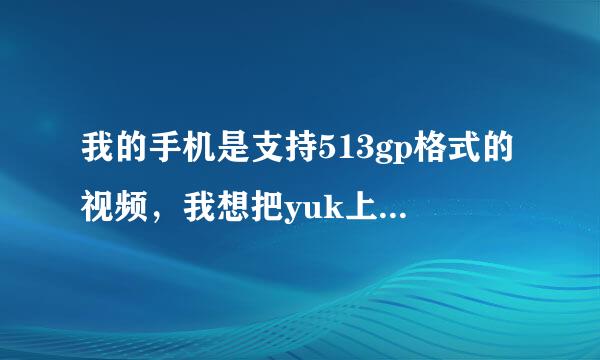 我的手机是支持513gp格式的视频，我想把yuk上的视频下载下来，谁能告诉我下载方法