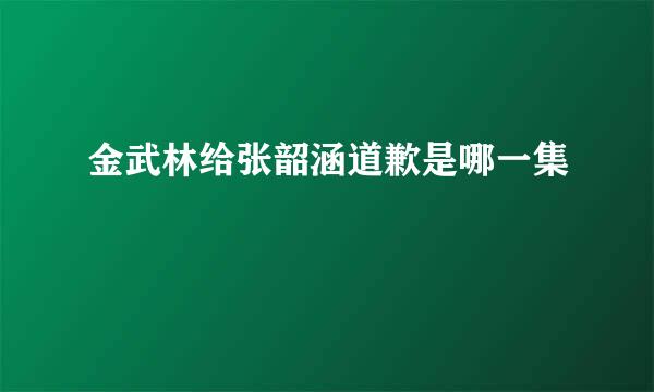 金武林给张韶涵道歉是哪一集