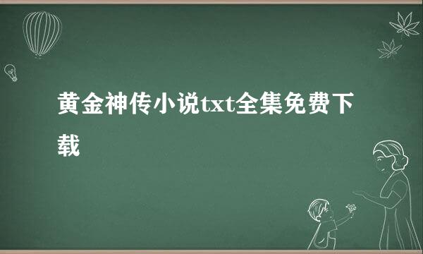 黄金神传小说txt全集免费下载