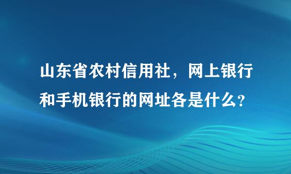 山东省农村信用社，网上银行和手机银行的网址各是什么？