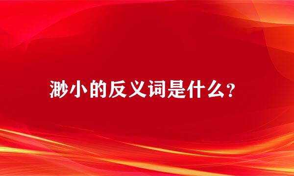 渺小的反义词是什么？