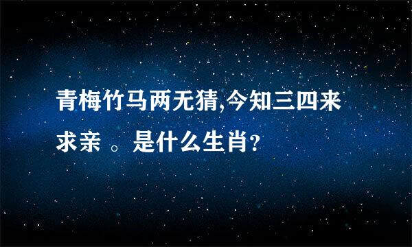 青梅竹马两无猜,今知三四来求亲 。是什么生肖？