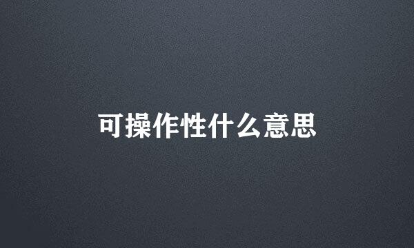 可操作性什么意思