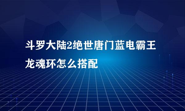 斗罗大陆2绝世唐门蓝电霸王龙魂环怎么搭配