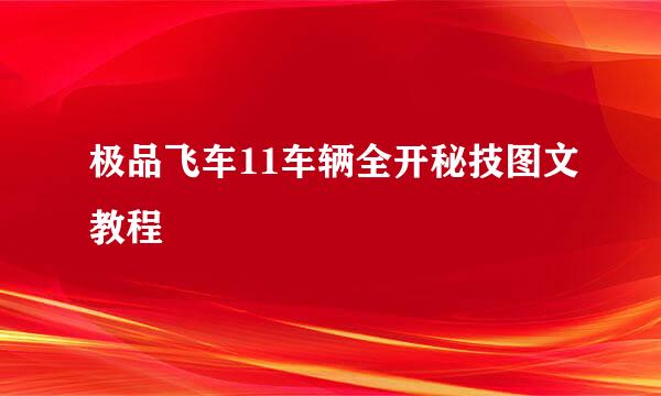 极品飞车11车辆全开秘技图文教程