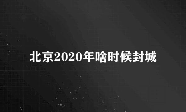 北京2020年啥时候封城