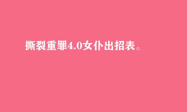 撕裂重罪4.0女仆出招表。