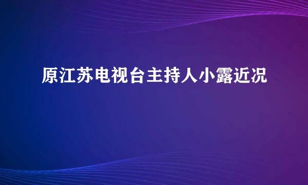 原江苏电视台主持人小露近况