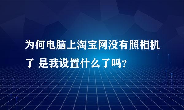 为何电脑上淘宝网没有照相机了 是我设置什么了吗？