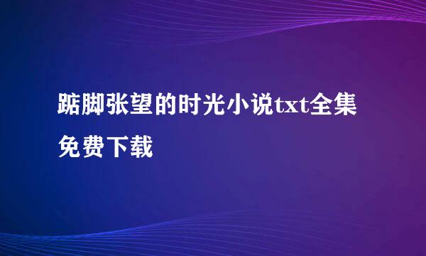 踮脚张望的时光小说txt全集免费下载