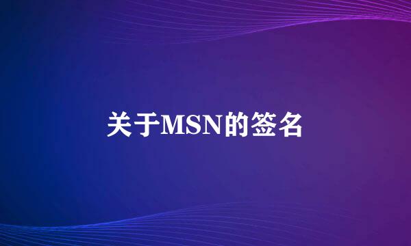 关于MSN的签名