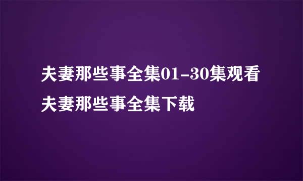 夫妻那些事全集01-30集观看 夫妻那些事全集下载