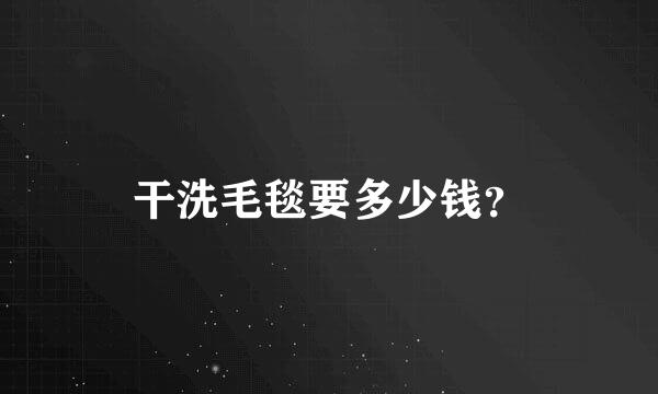 干洗毛毯要多少钱？