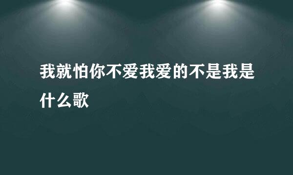 我就怕你不爱我爱的不是我是什么歌