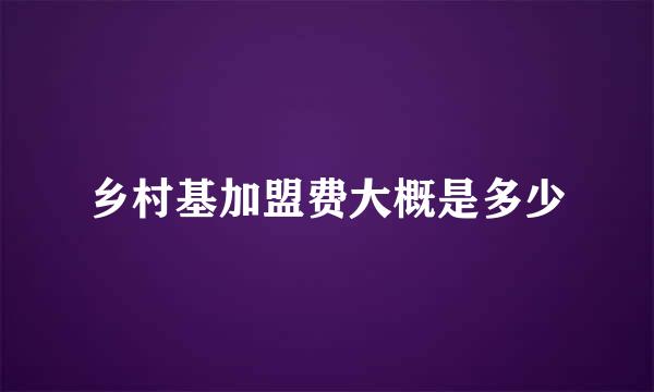 乡村基加盟费大概是多少