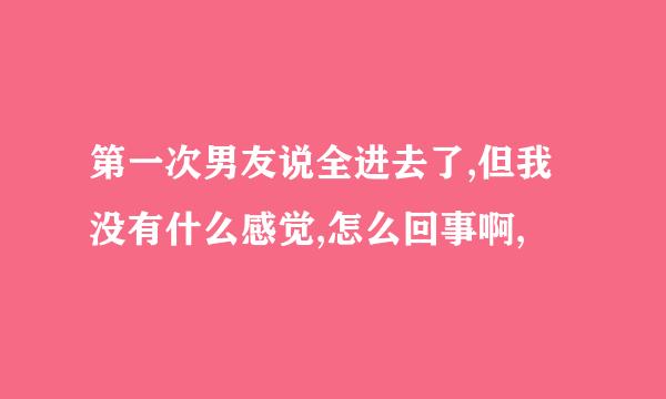 第一次男友说全进去了,但我没有什么感觉,怎么回事啊,