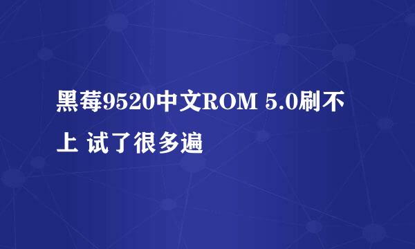 黑莓9520中文ROM 5.0刷不上 试了很多遍