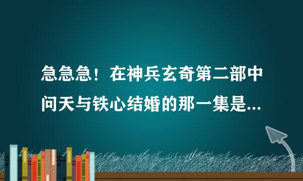 急急急！在神兵玄奇第二部中问天与铁心结婚的那一集是第几集？???