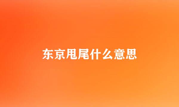 东京甩尾什么意思