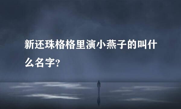 新还珠格格里演小燕子的叫什么名字？