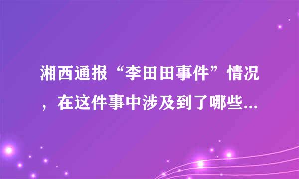 湘西通报“李田田事件”情况，在这件事中涉及到了哪些法律问题？