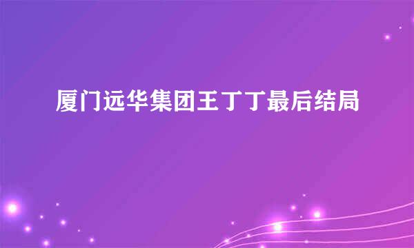 厦门远华集团王丁丁最后结局