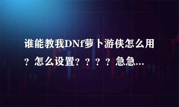 谁能教我DNf萝卜游侠怎么用？怎么设置？？？？急急急~！！！！！！！！！！！！！！！