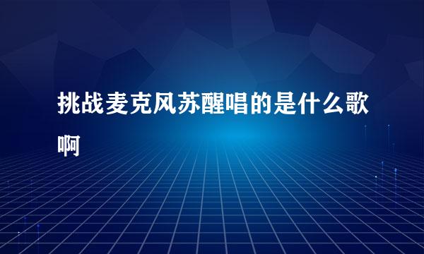 挑战麦克风苏醒唱的是什么歌啊