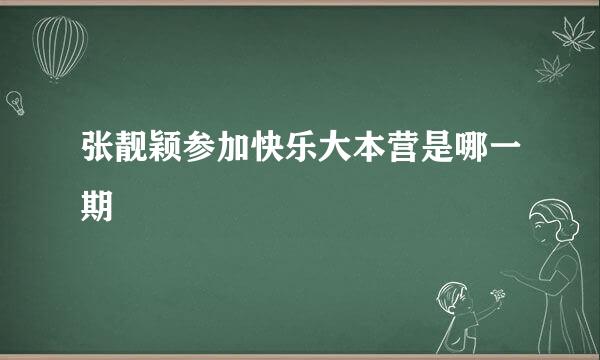 张靓颖参加快乐大本营是哪一期