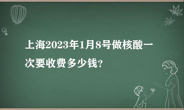 上海2023年1月8号做核酸一次要收费多少钱？