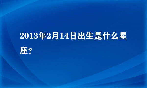 2013年2月14日出生是什么星座？