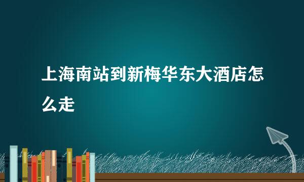 上海南站到新梅华东大酒店怎么走