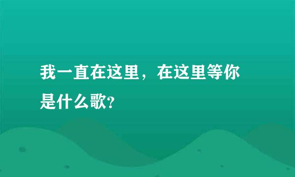 我一直在这里，在这里等你 是什么歌？