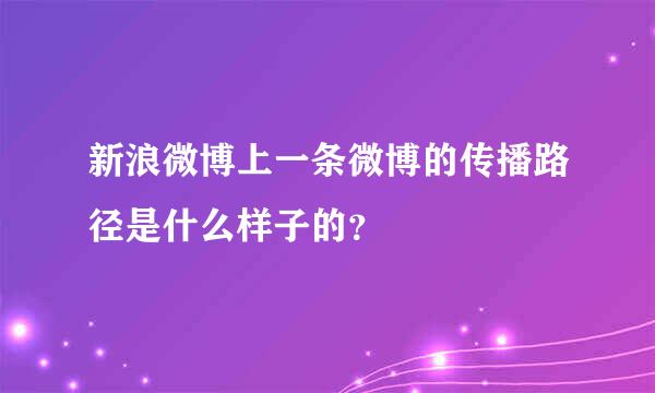 新浪微博上一条微博的传播路径是什么样子的？