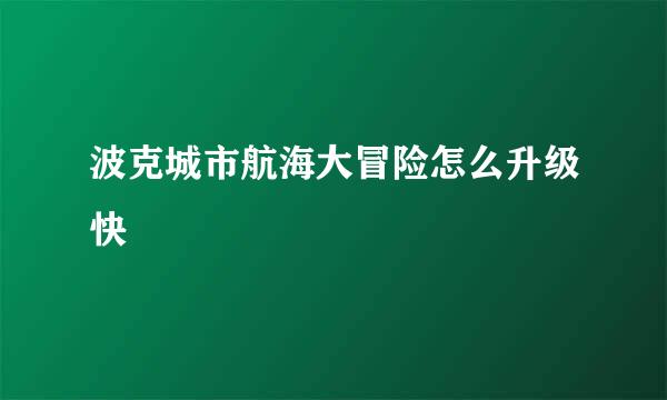 波克城市航海大冒险怎么升级快