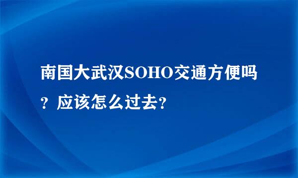 南国大武汉SOHO交通方便吗？应该怎么过去？