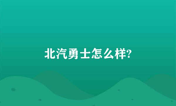 北汽勇士怎么样?