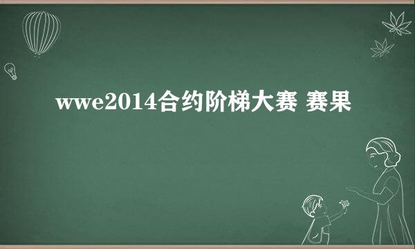 wwe2014合约阶梯大赛 赛果