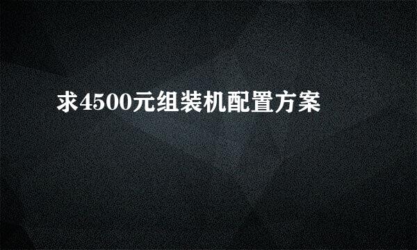 求4500元组装机配置方案